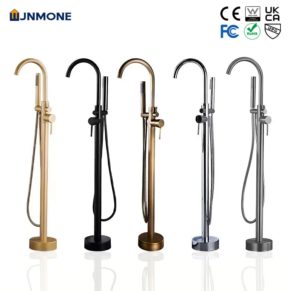 Controller Stand Holder - Luxury Modern Brass Freestanding Bathtub Faucet