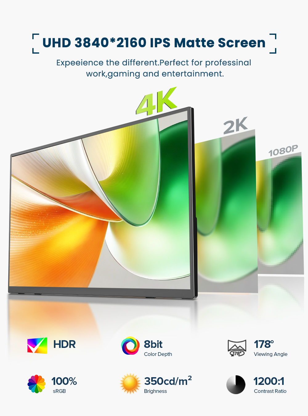 EVICIV 4K Portable Monitor 10- - Laptop Gaming Console recension och pris