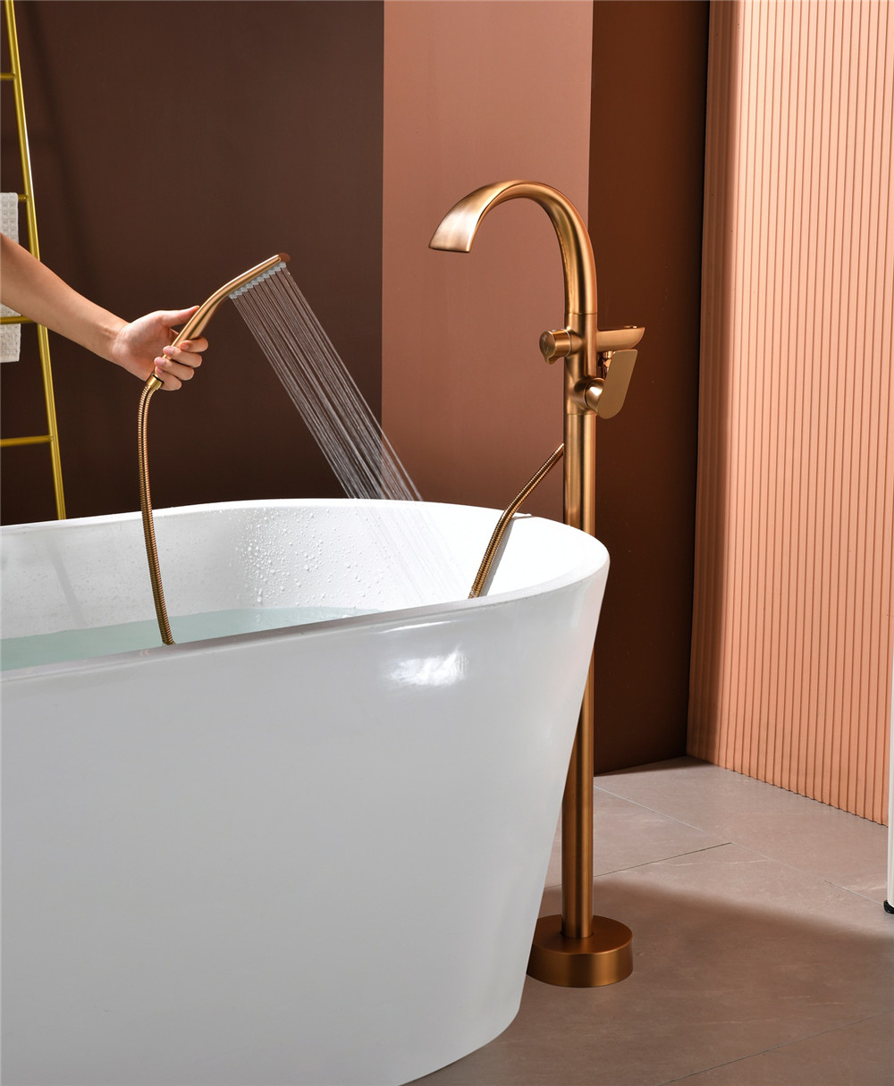 Brushed Rose Gold Bathtub Fauc - Controller Stand Holder recension och pris